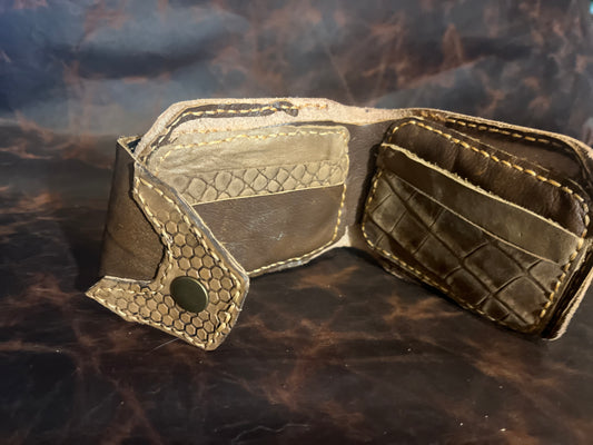 Leather Bifold Wallet with Snap