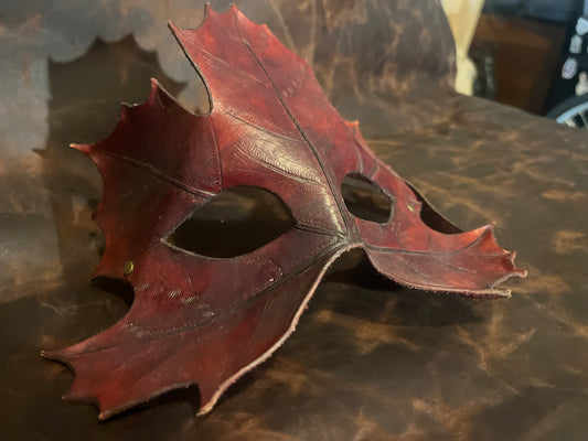 Leather Maple Leaf Mask