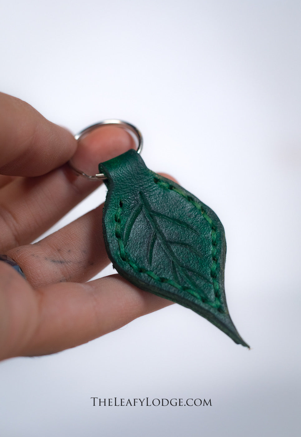 Tiny Leather Tote With Leather Leaf Keychain