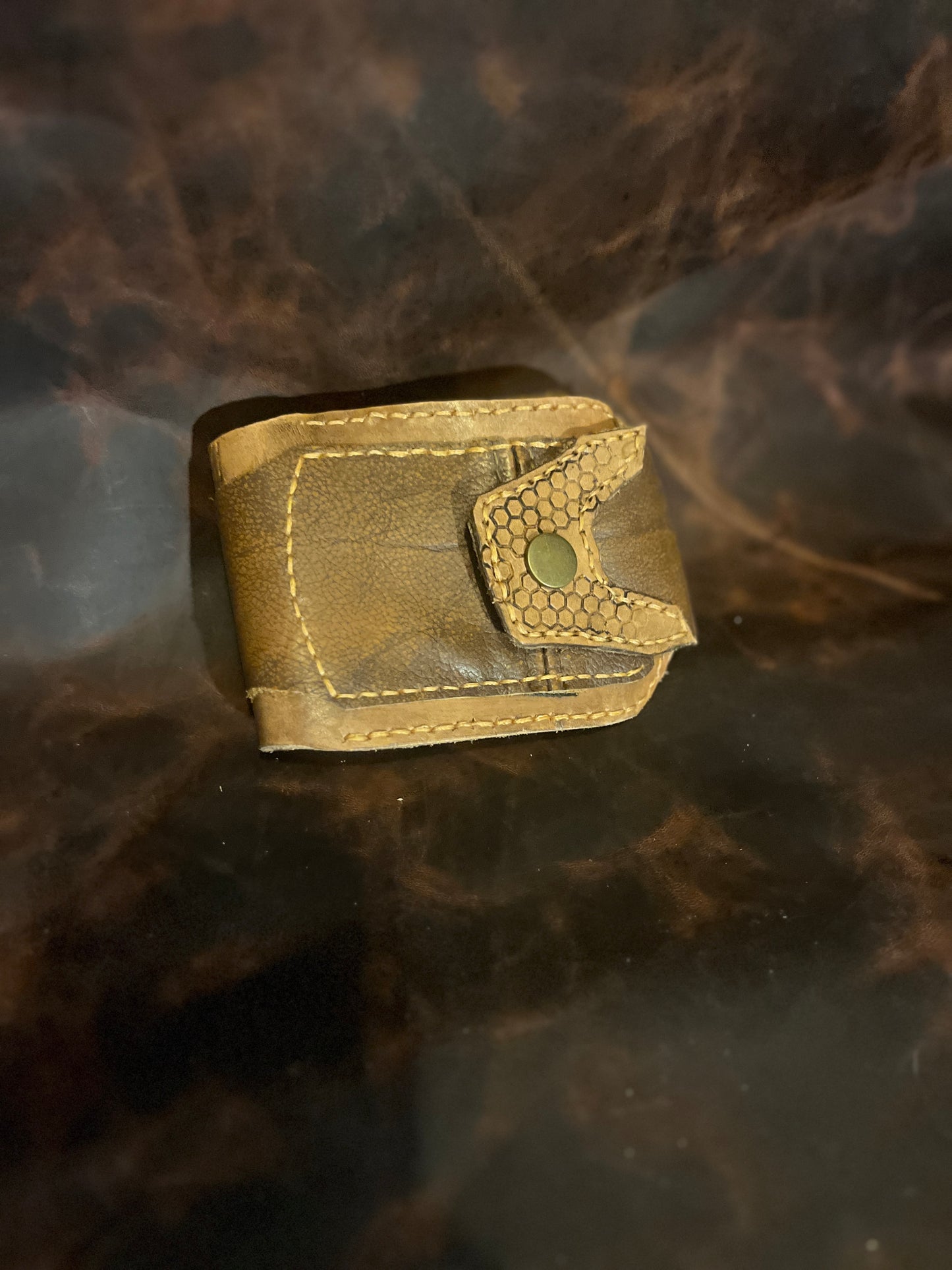 Leather Bifold Wallet with Snap