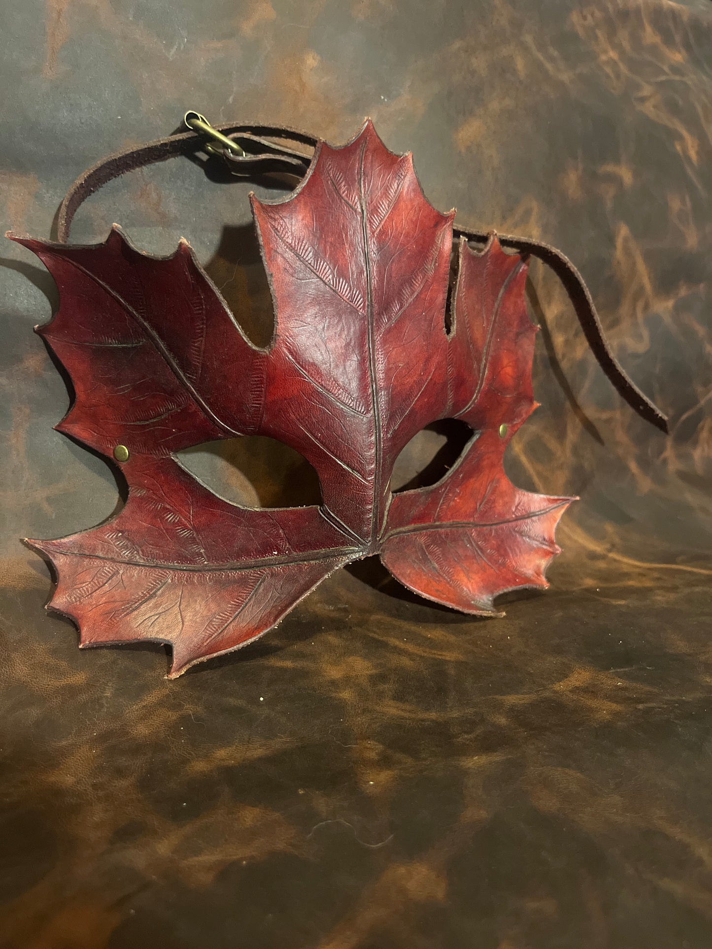 Leather Maple Leaf Mask