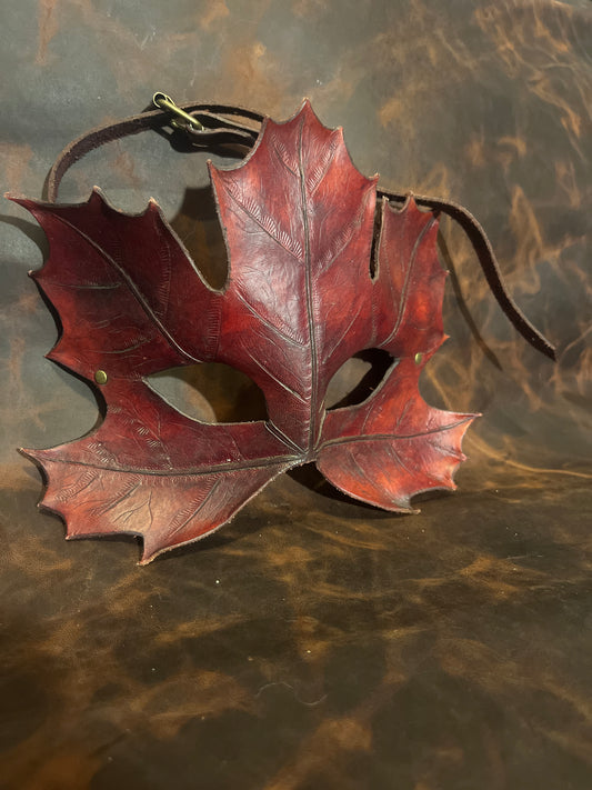 Leather Maple Leaf Mask