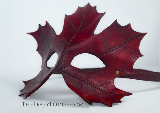 Handcrafted Leather Maple Leaf Mask